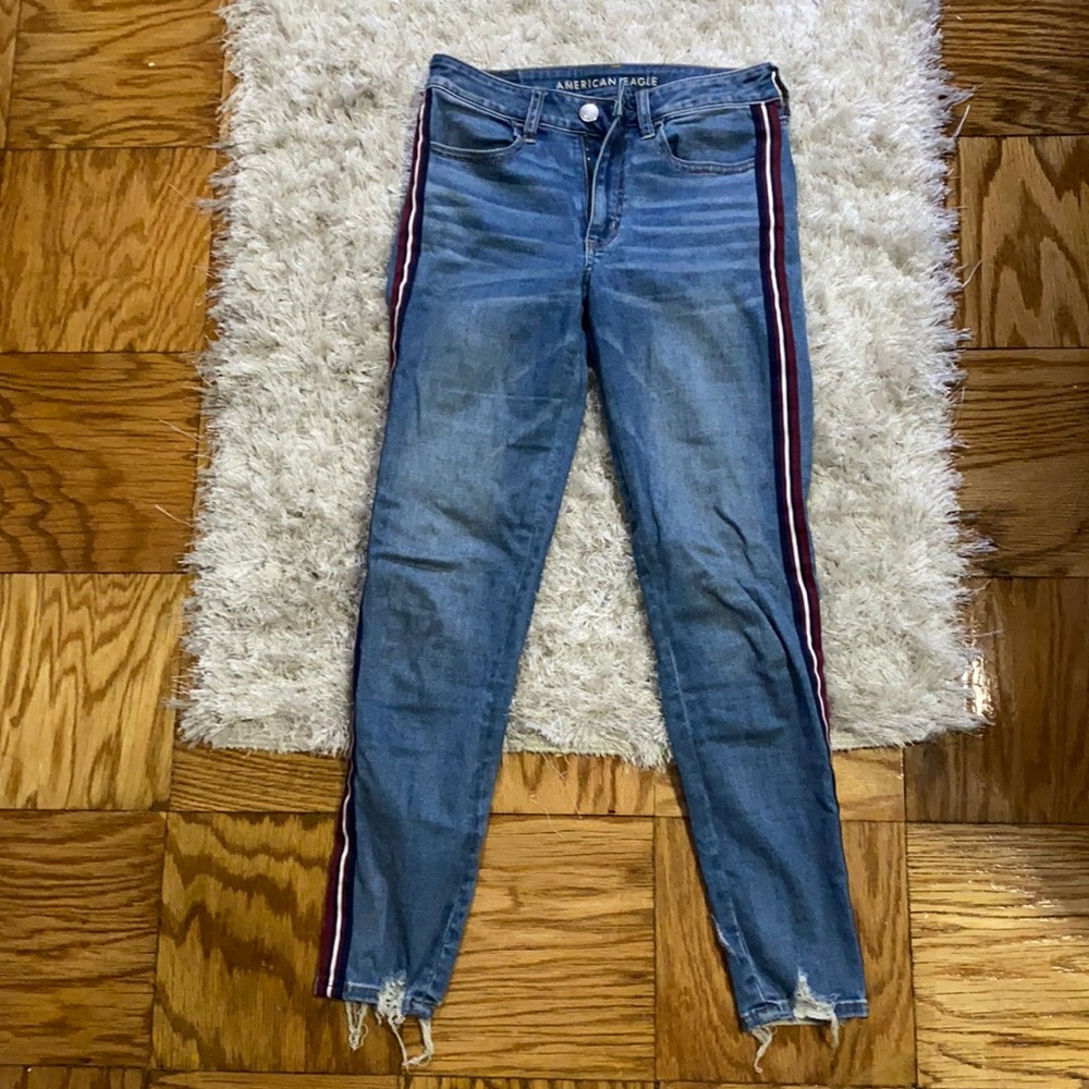 Blue skinny jeans